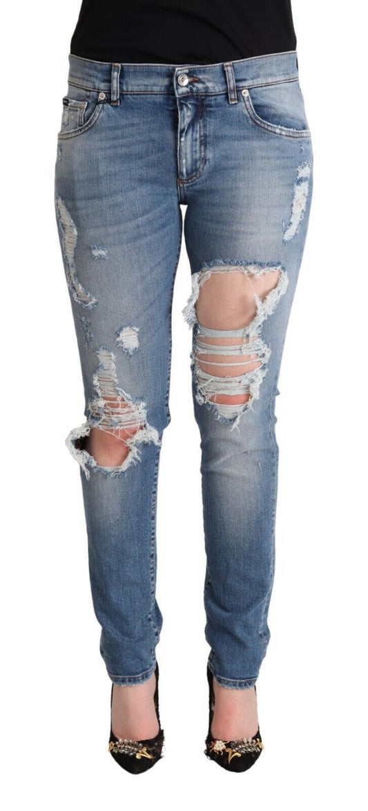 Dolce & Gabbana Schicke Distressed Denim Skinny Jeans