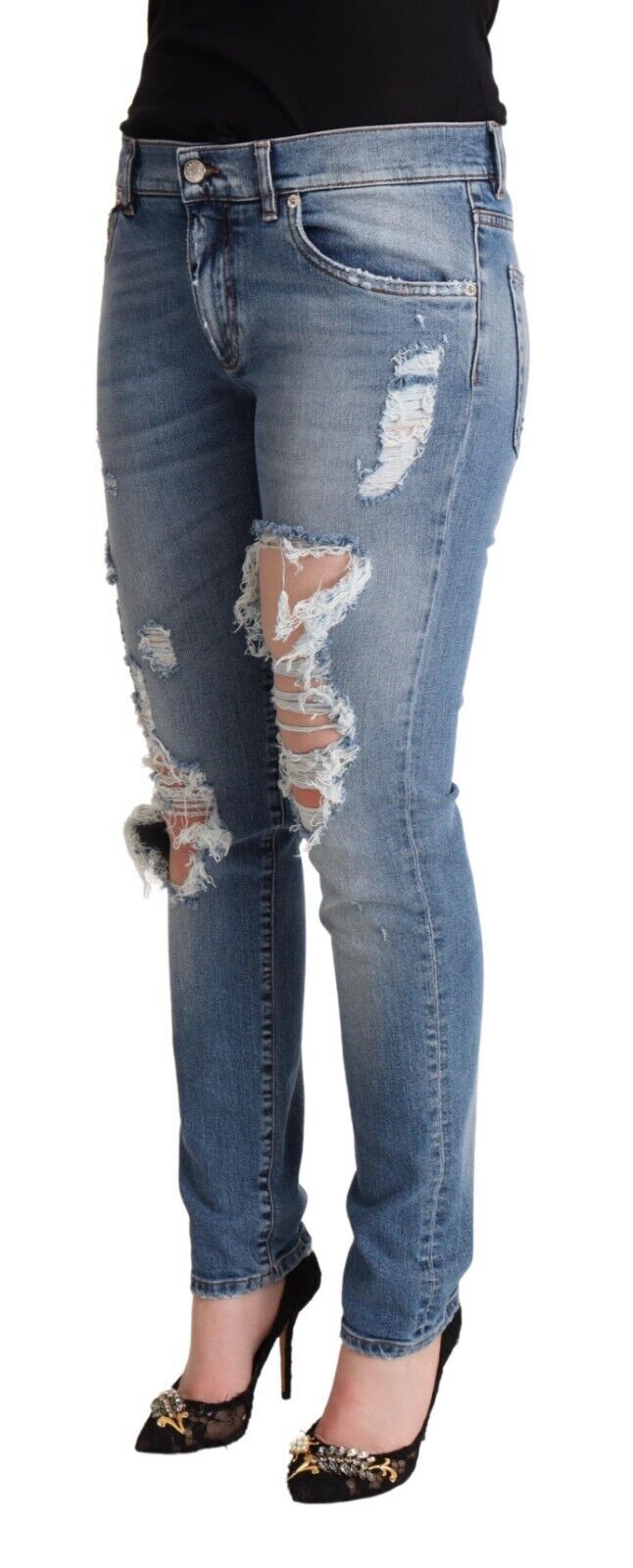 Dolce & Gabbana Schicke Distressed Denim Skinny Jeans