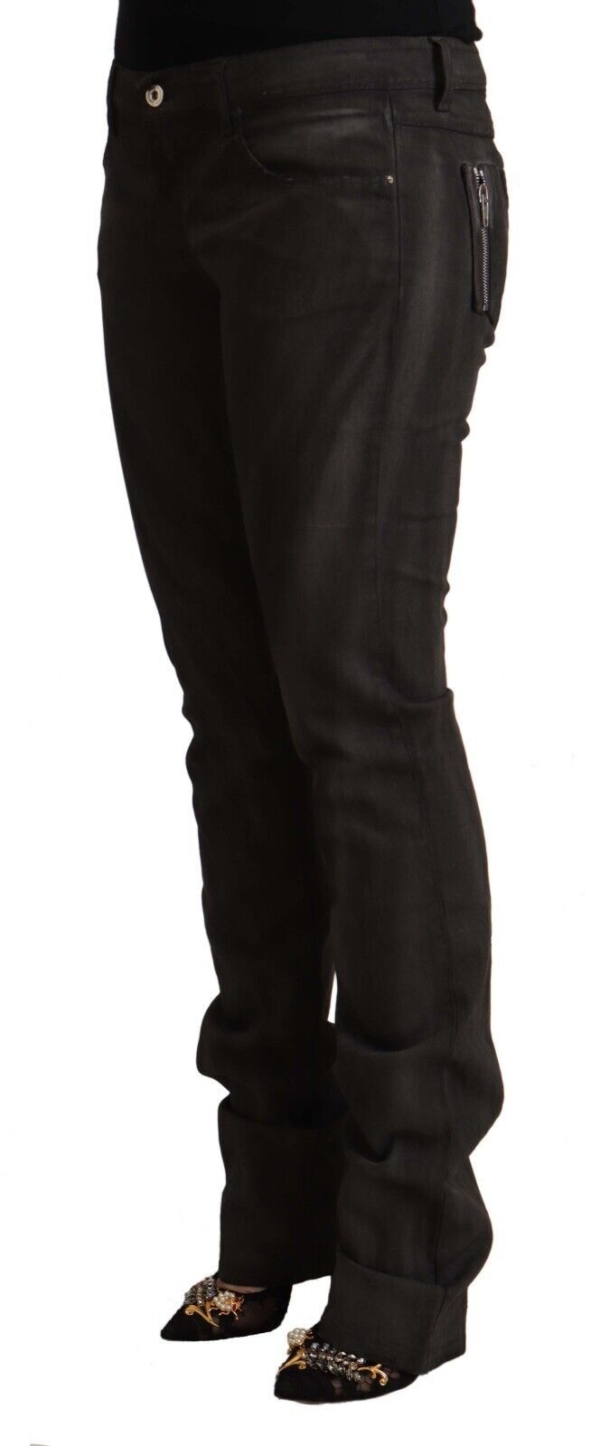 Costume National Elegant Skinny Pants in Black with Mid Waist