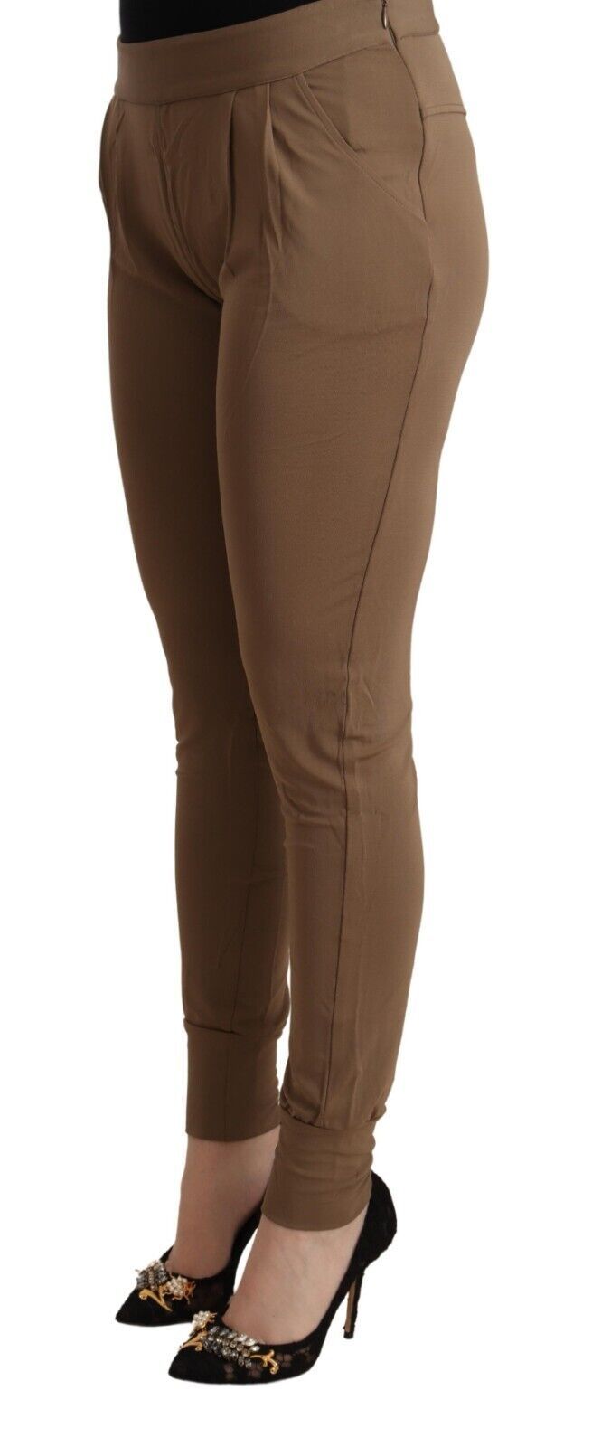 Scervino Street Chic brown tapered pants with medium waist