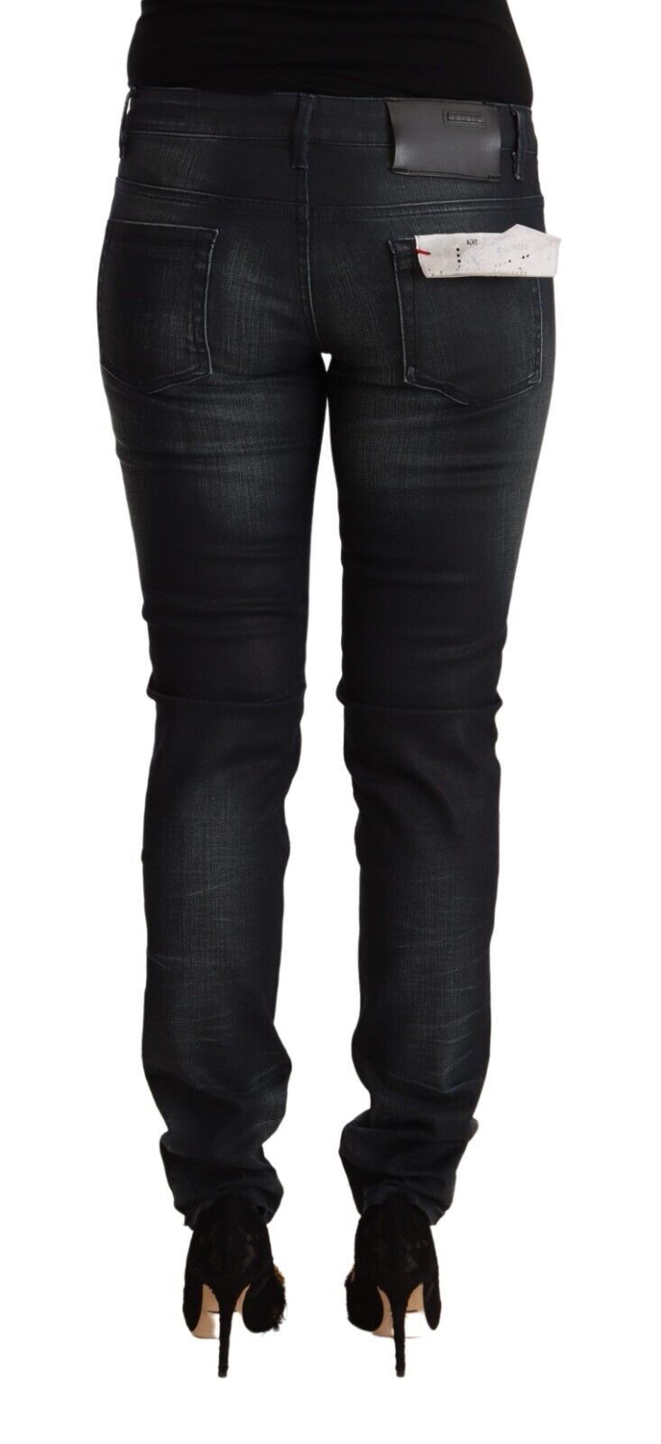 Eight Smooth Black Washed Slim Fit Jeans