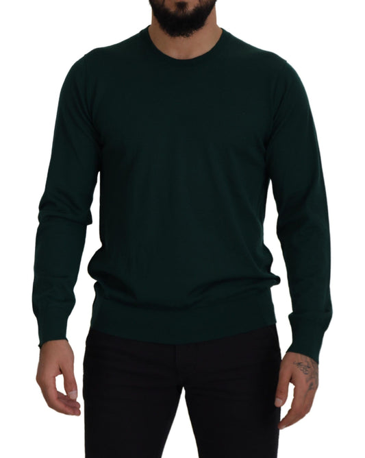 Dolce &amp; Gabbana Elegant green cashmere round neck sweater