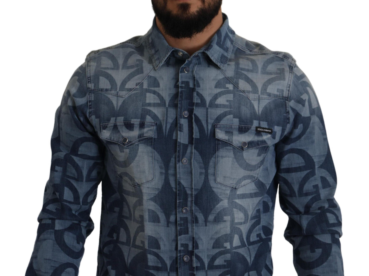 Dolce &amp; Gabbana Elegant Slim Fit Casual Blue Men's Shirt