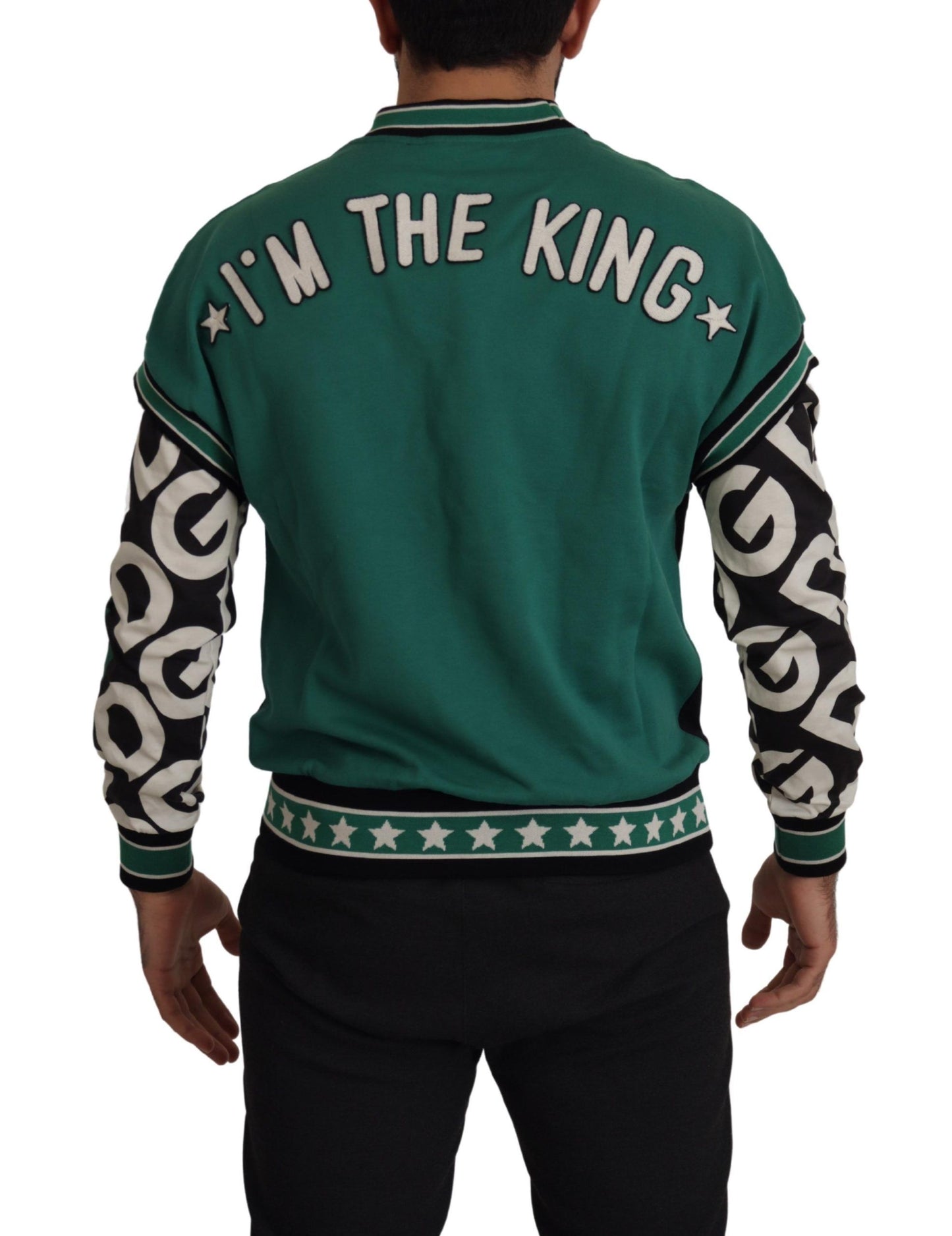 Dolce &amp; Gabbana Regal Crew Neck Sweater - Black &amp; Green