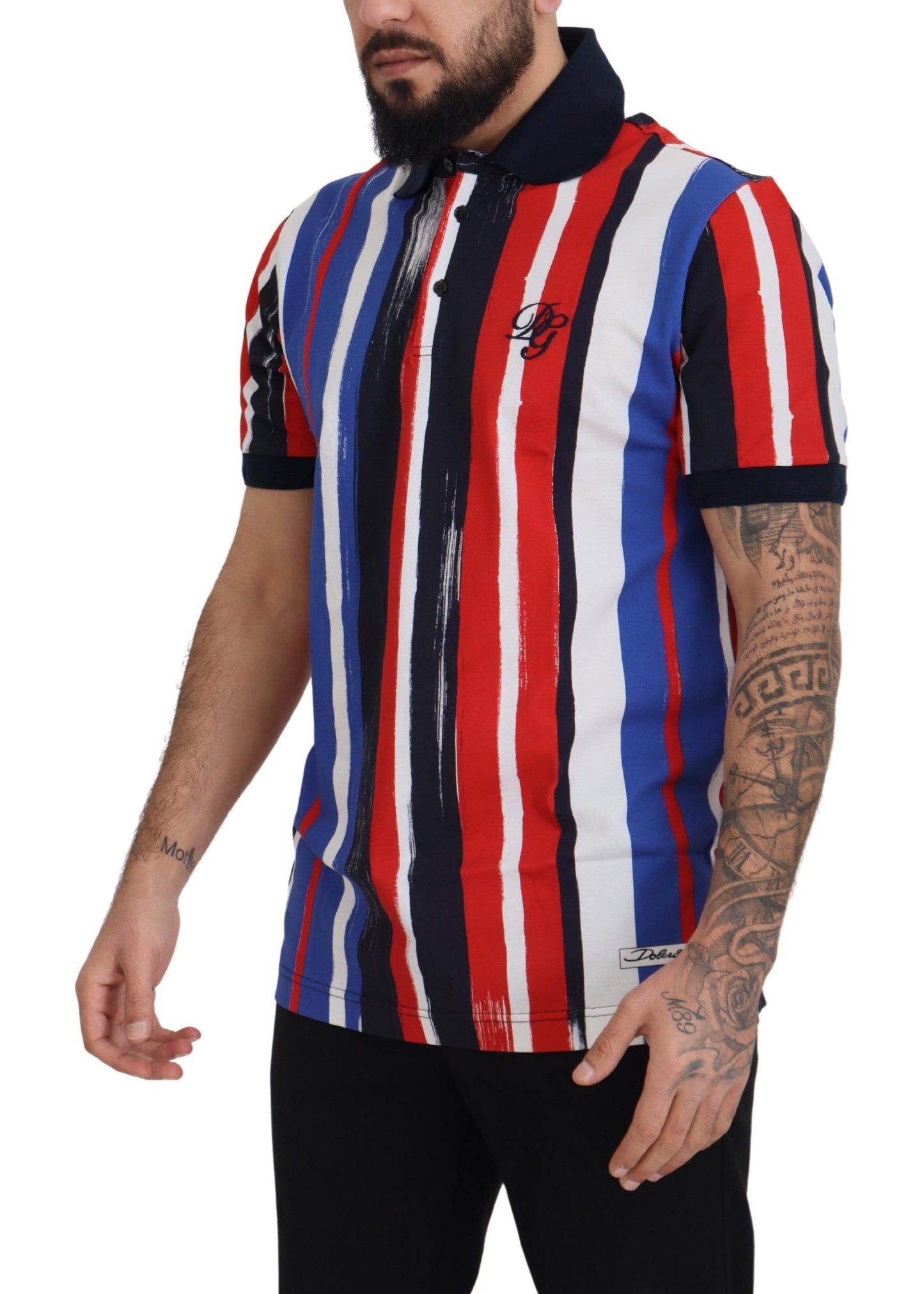 Dolce &amp; Gabbana Elegant Striped Cotton Polo T-Shirt