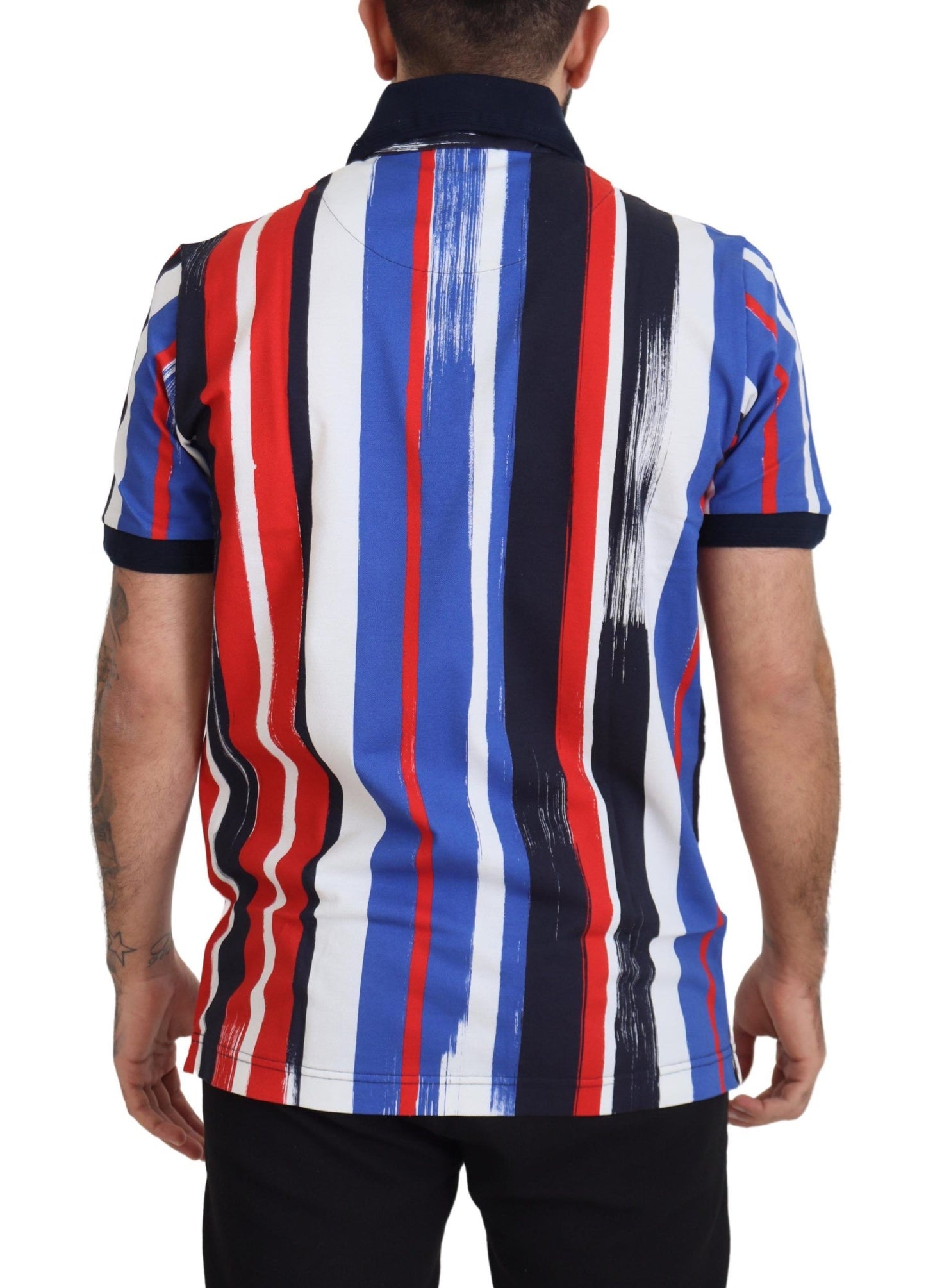 Dolce &amp; Gabbana Elegant Striped Cotton Polo T-Shirt