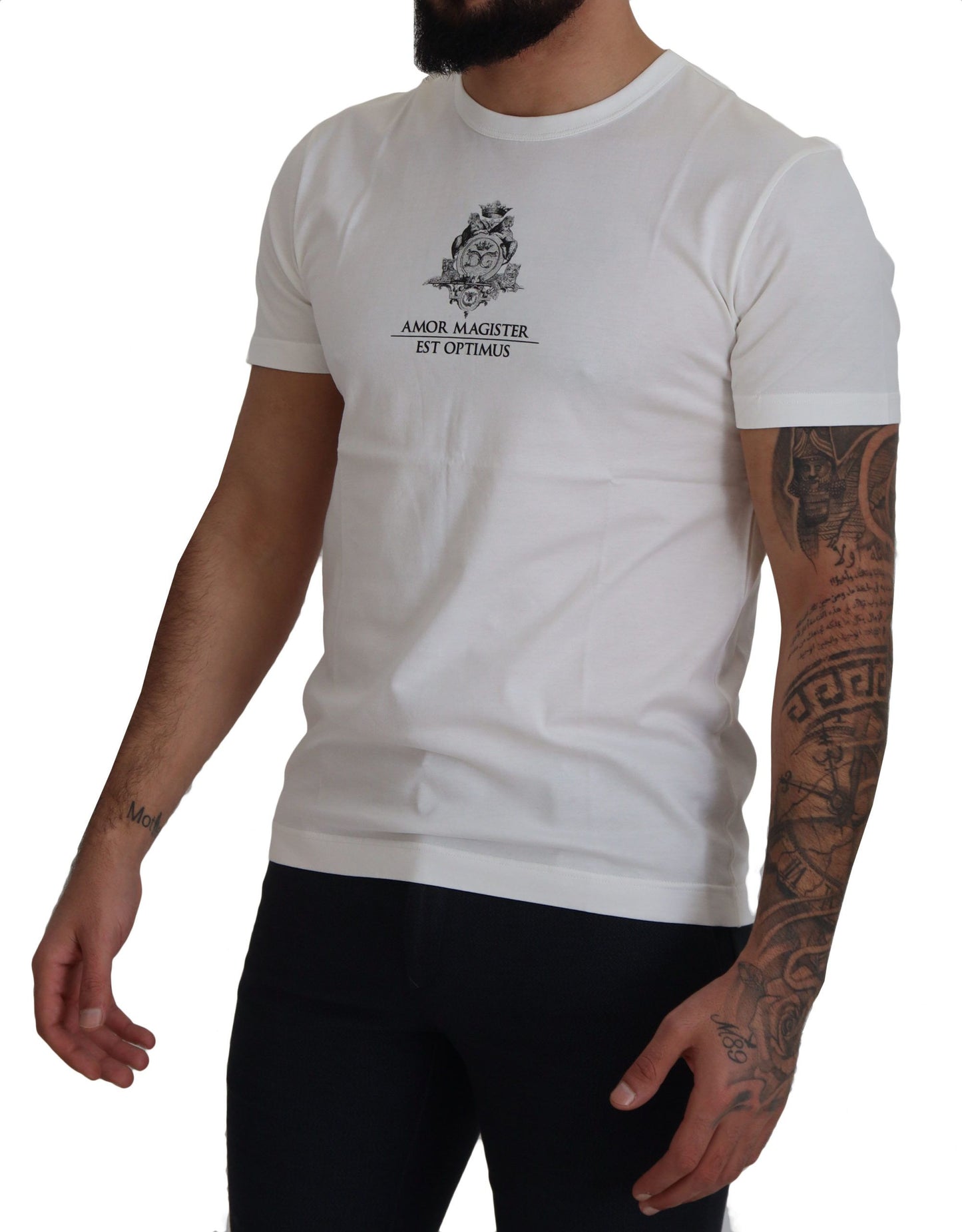 Dolce &amp; Gabbana Chic white cotton logo t-shirt