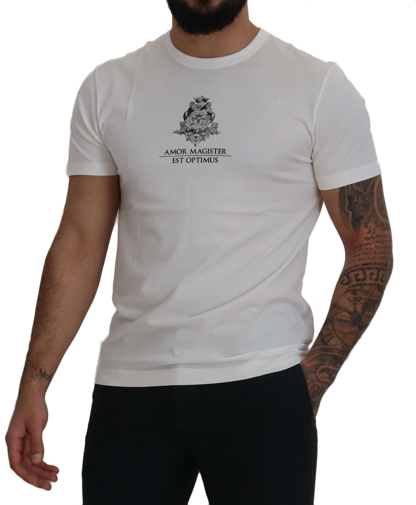 Dolce &amp; Gabbana Chic white cotton logo t-shirt