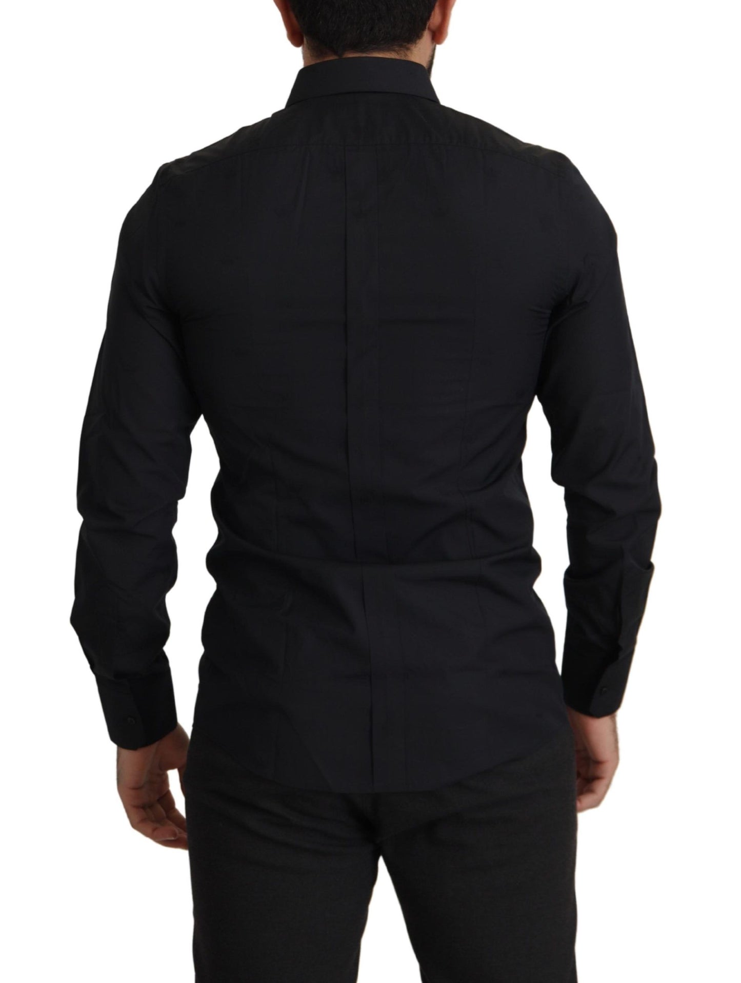 Dolce &amp; Gabbana Elegant Slim Fit Black Cotton Shirt