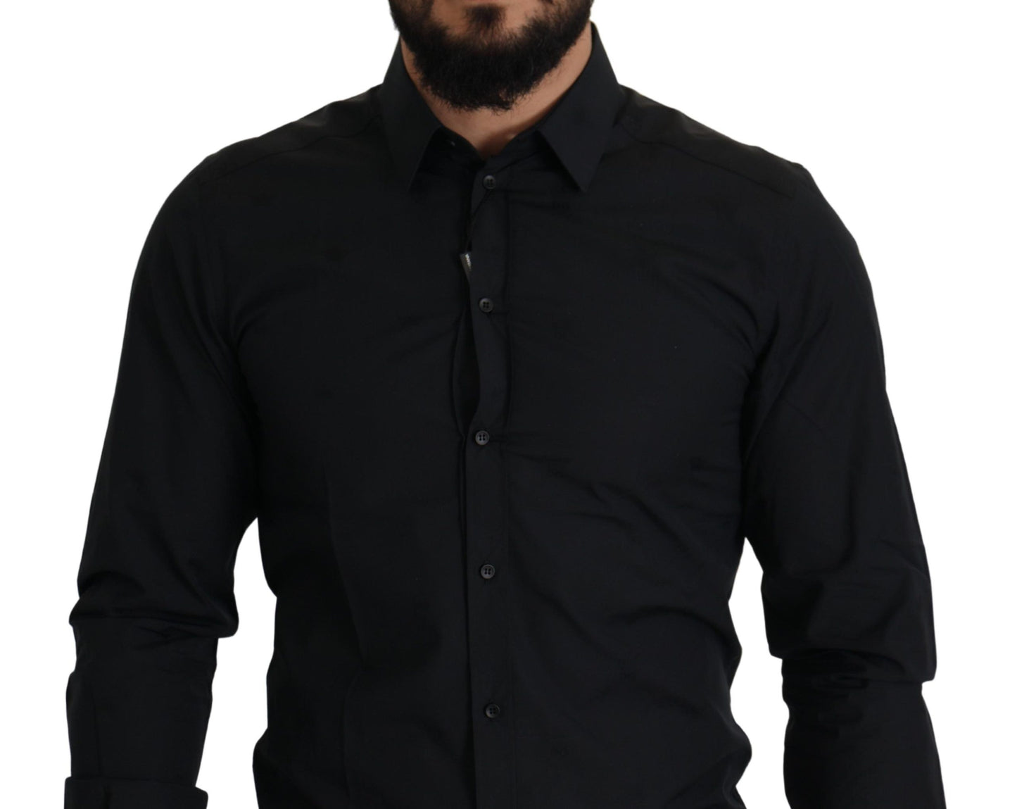 Dolce &amp; Gabbana Elegant Slim Fit Black Cotton Shirt