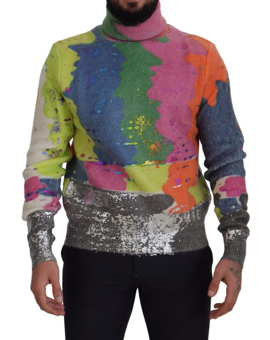 Dolce & Gabbana Multicolor Rollkragenpullover mit TV-Motiv