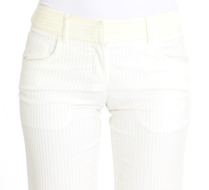 Ermanno Scervino Schicke weiße gestreifte Straight Fit Hose