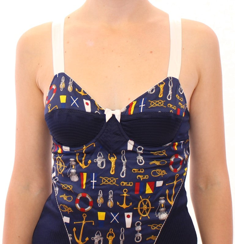 Dolce &amp; Gabbana Blue Sailor Motif Stretch -toppi