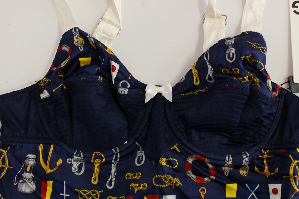 Dolce &amp; Gabbana Blue Sailor Motif Stretch -toppi