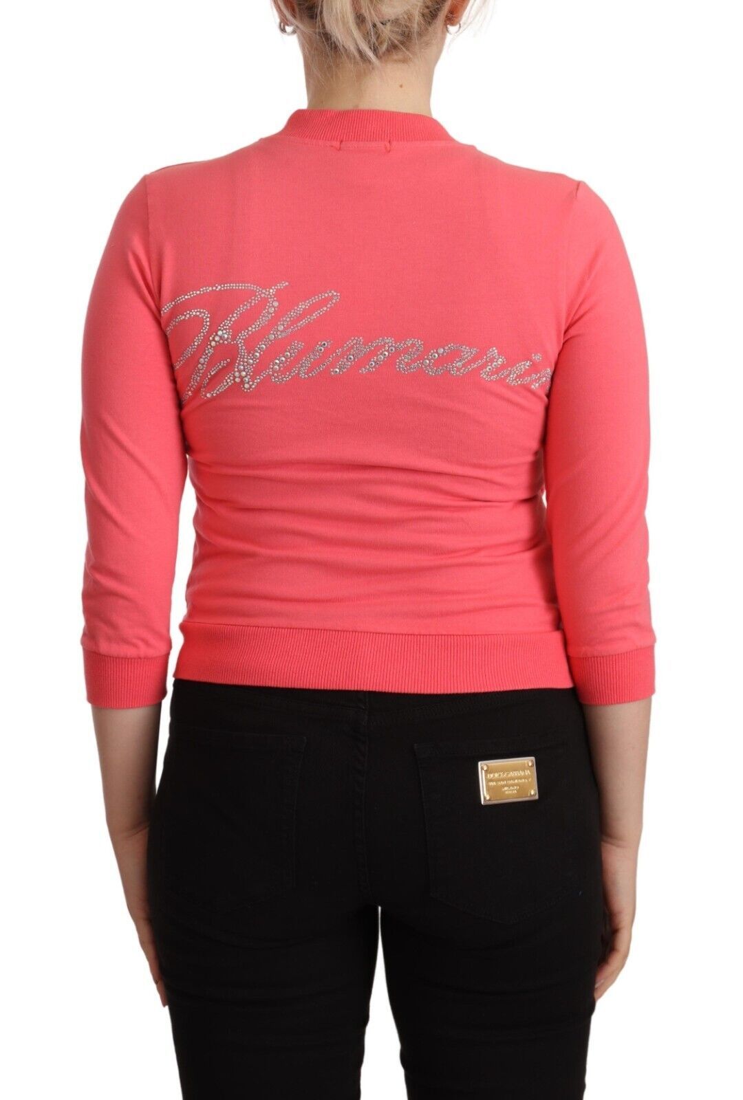 Blumarine Elegant pink zip-up sweater