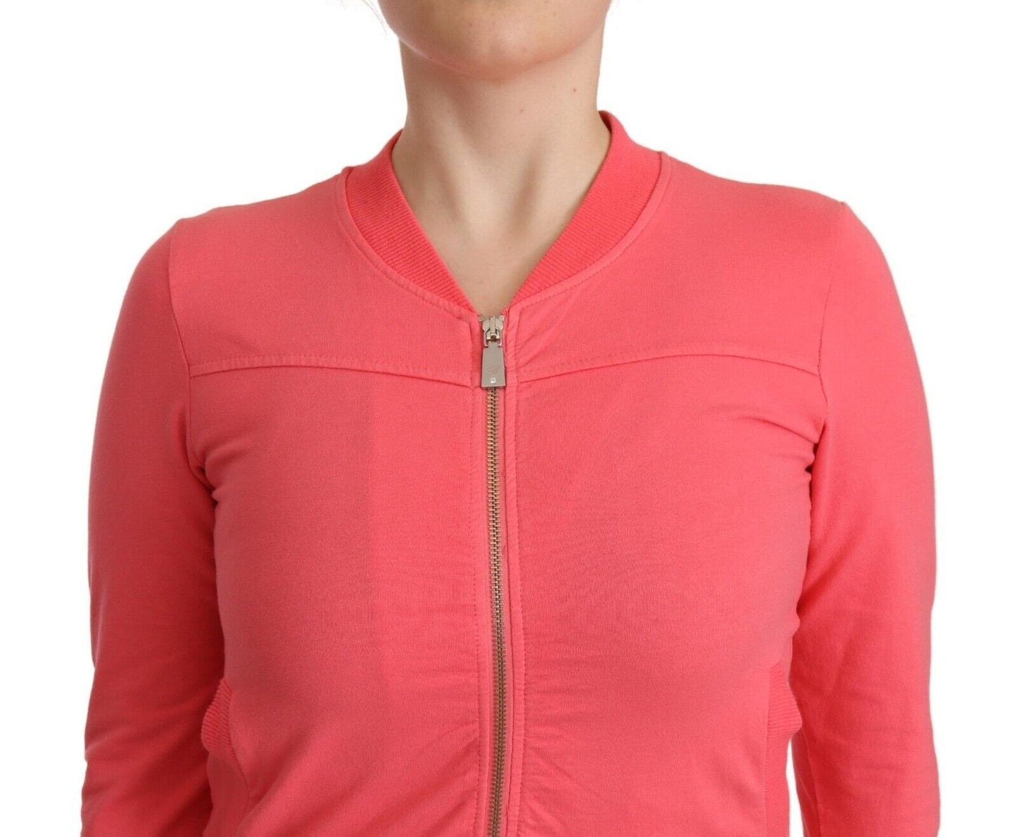 Blumarine Elegant pink zip-up sweater