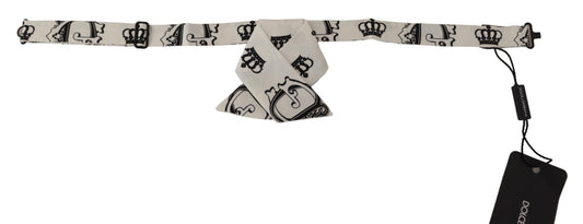 Dolce &amp; Gabbana Elegant silk bow tie with crown pattern