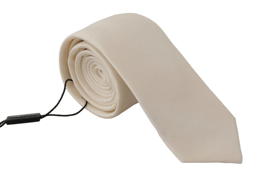 Dolce &amp; Gabbana Elegant White Silk Tie for Men