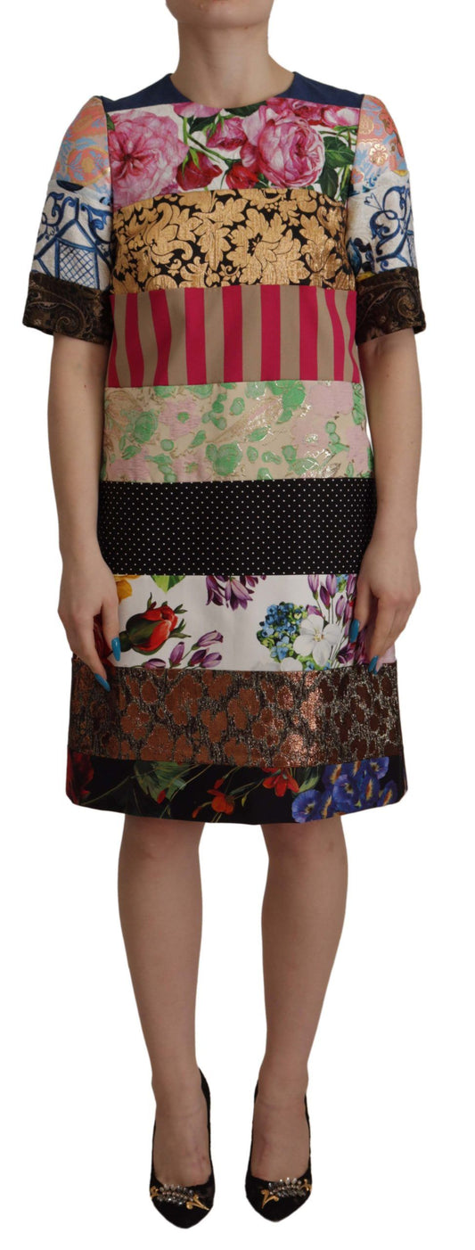 Dolce &amp; Gabbana patchwork mini dress in sheath shape - Multicolor Elegance