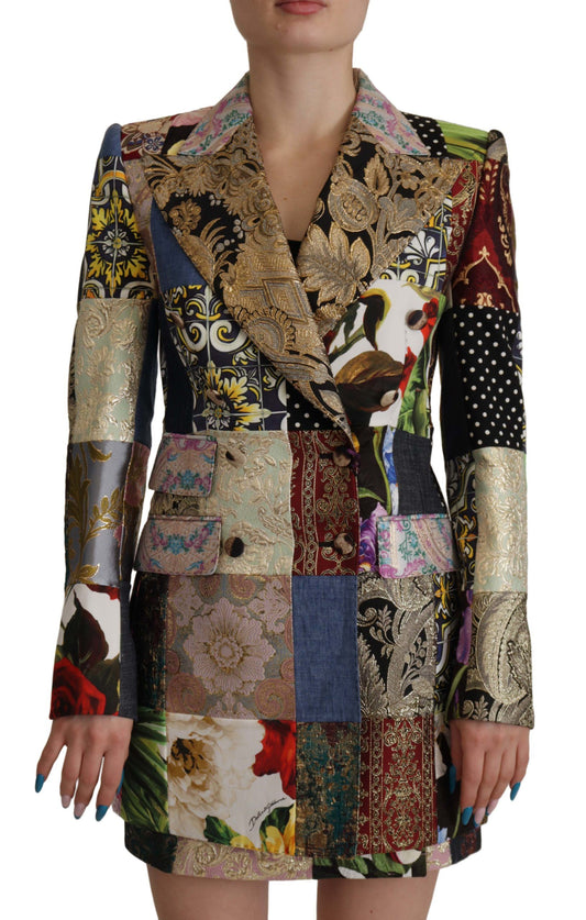 Dolce &amp; Gabbana Elegant Monivärinen Patchwork Blazer -takki