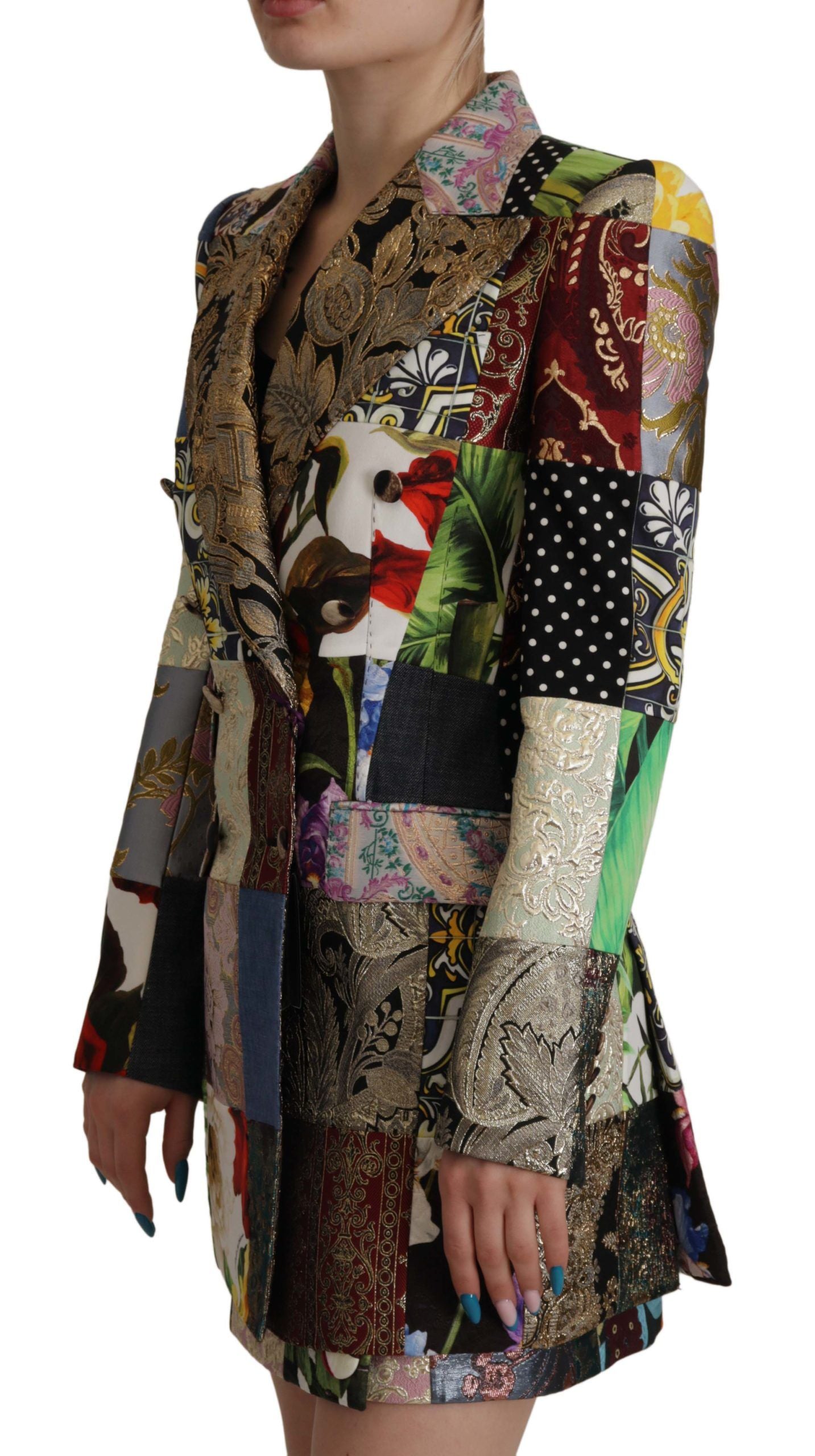 Dolce & Gabbana Elegante Multicolor-Patchwork-Blazerjacke