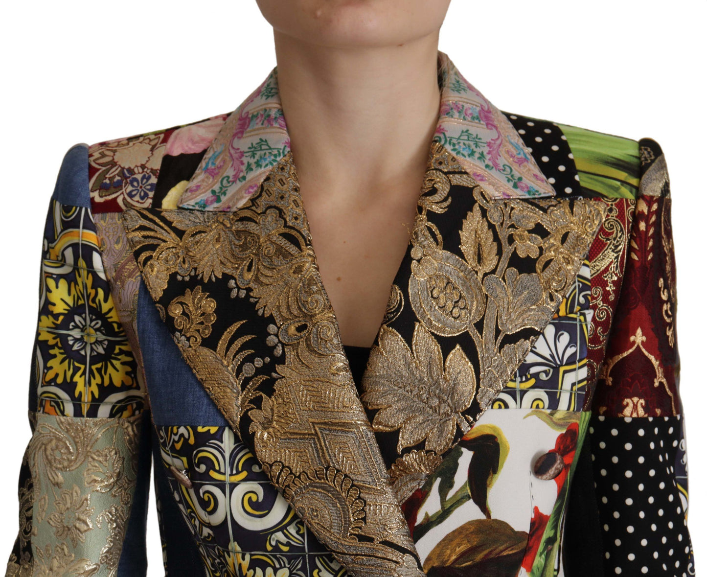 Dolce & Gabbana Elegante Multicolor-Patchwork-Blazerjacke