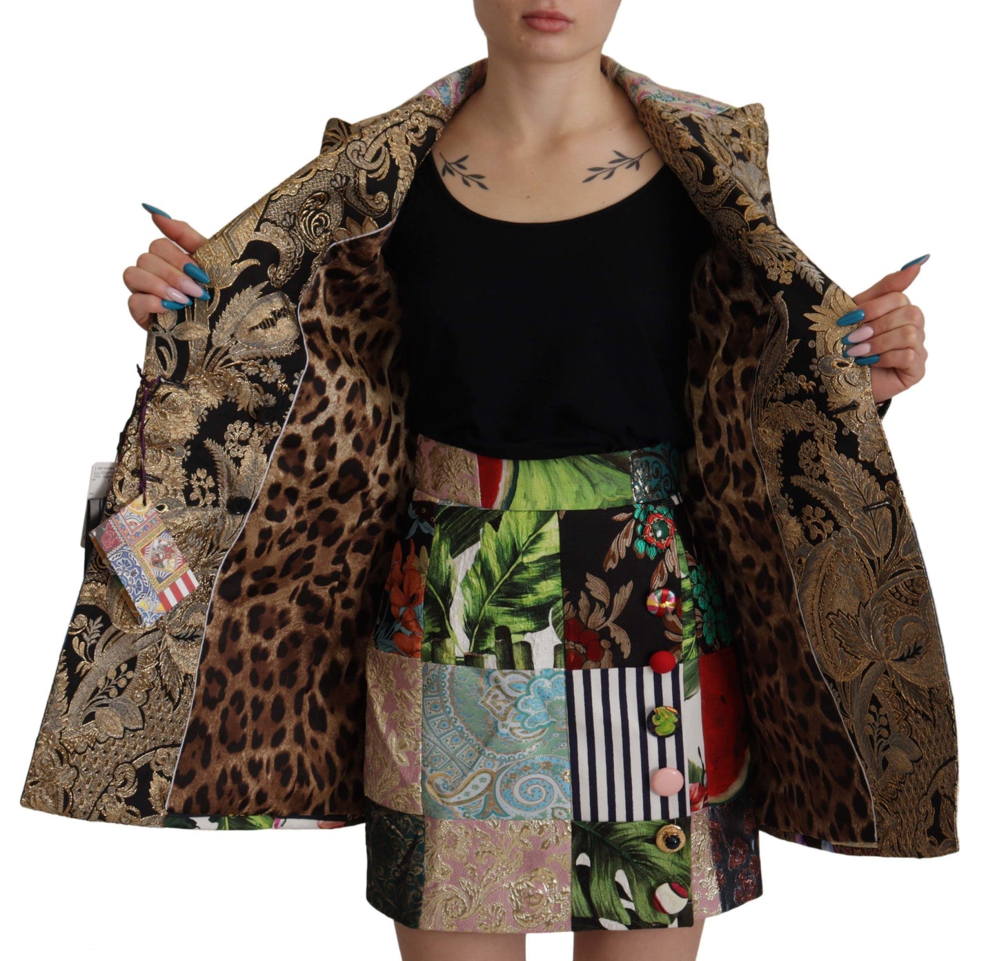 Dolce & Gabbana Elegante Multicolor-Patchwork-Blazerjacke