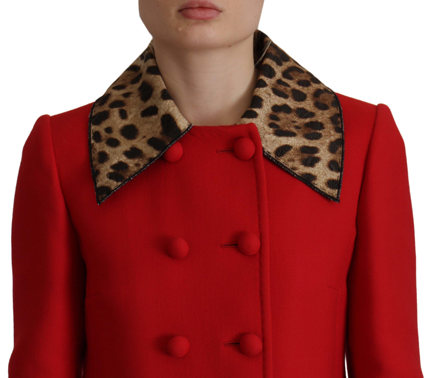 Dolce &amp; Gabbana Elegant red leopard trench coat