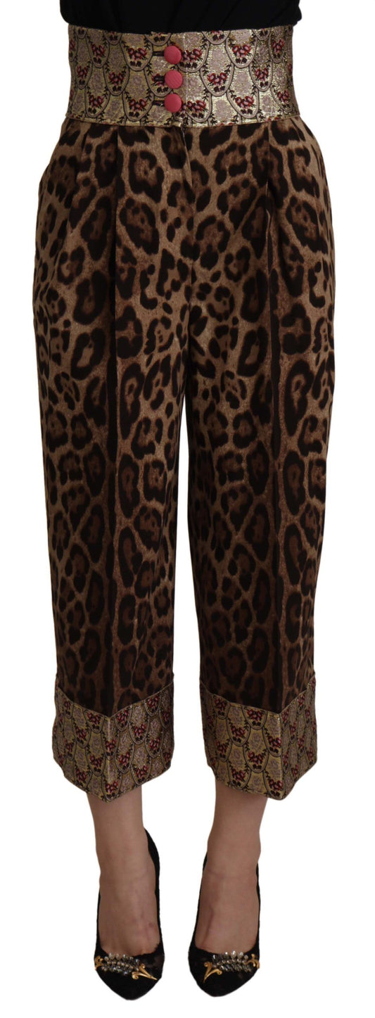 Dolce &amp; Gabbana High-waisted leopard jacquard trousers