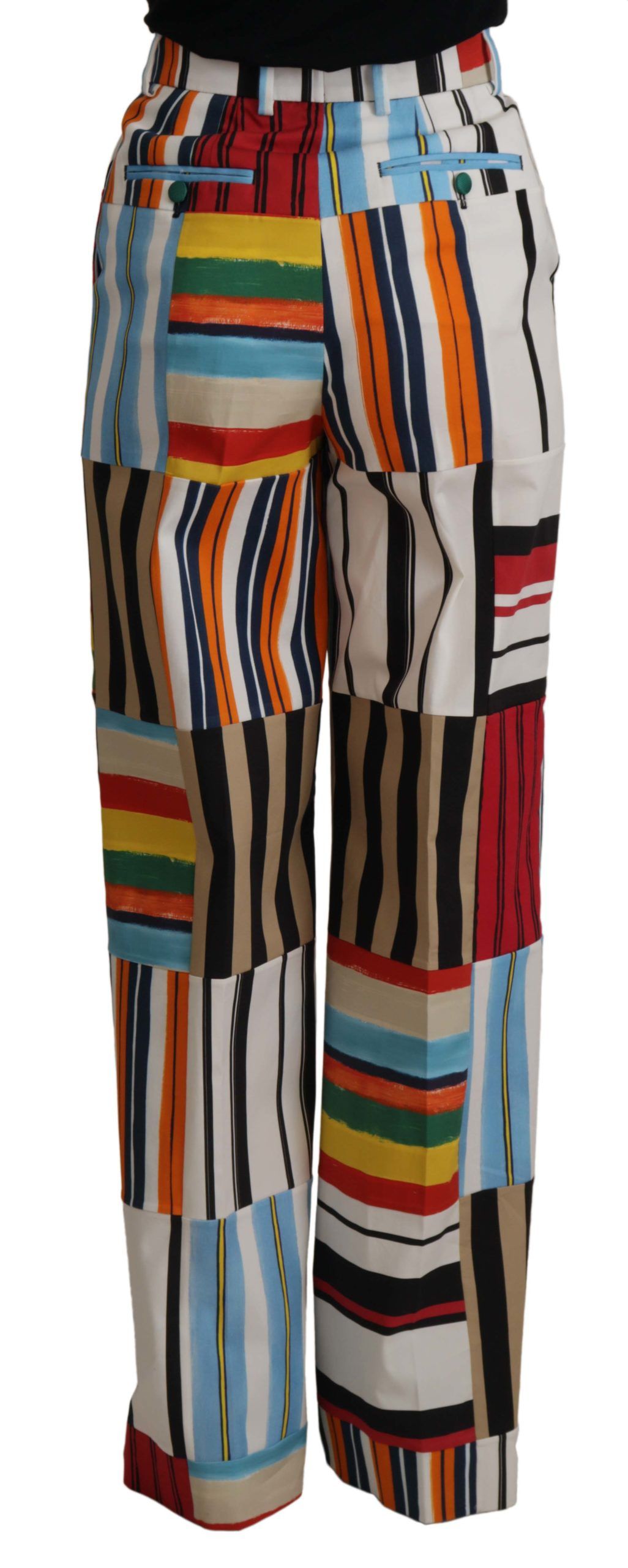 Dolce &amp; Gabbana Elegant striped high-waisted trousers