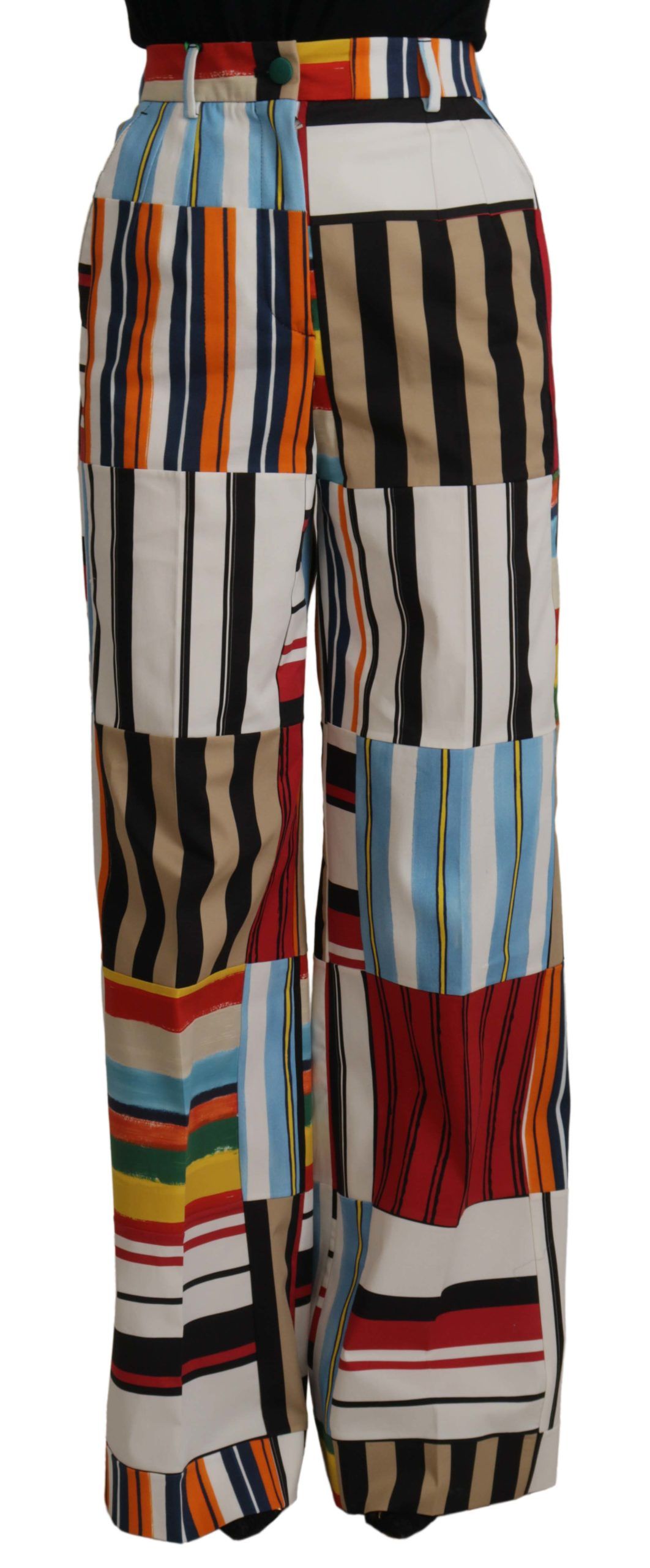 Dolce &amp; Gabbana Elegant striped high-waisted trousers