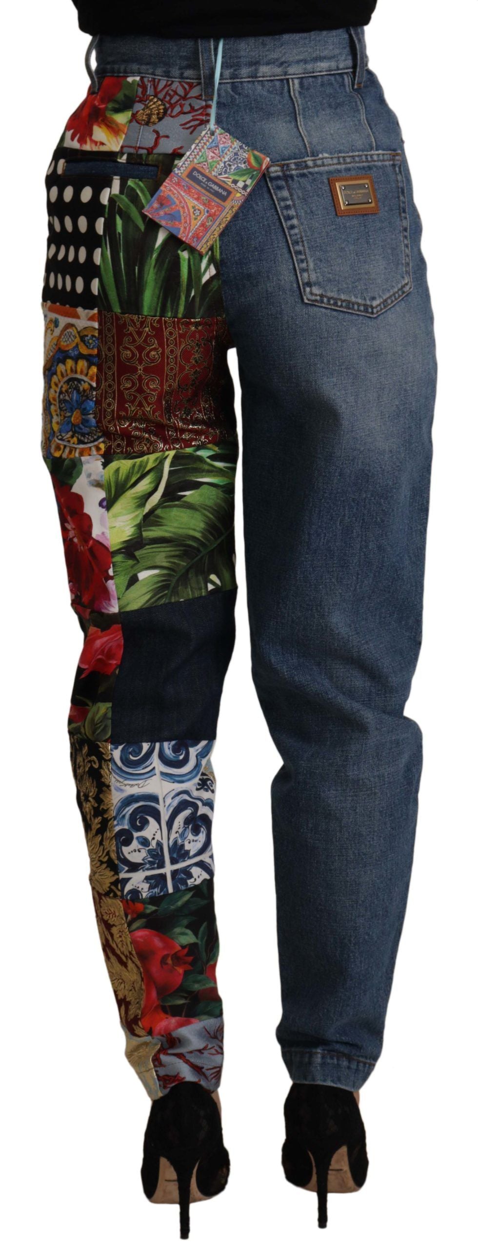 Dolce &amp; Gabbana Relaxed Jeans in Jacquard Denim with Patchwork Pattern