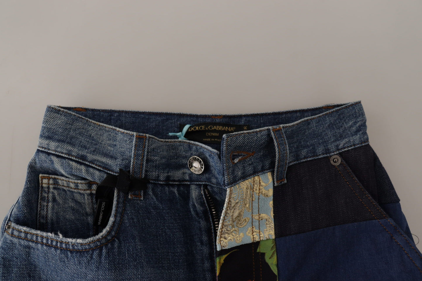 Dolce &amp; Gabbana Relaxed Jeans in Jacquard Denim with Patchwork Pattern