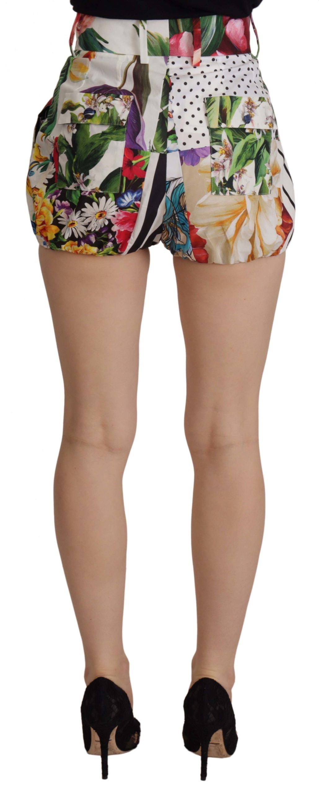 Dolce &amp; Gabbana Multicolor Majolica kukkaiset korkeavyötäröiset shortsit