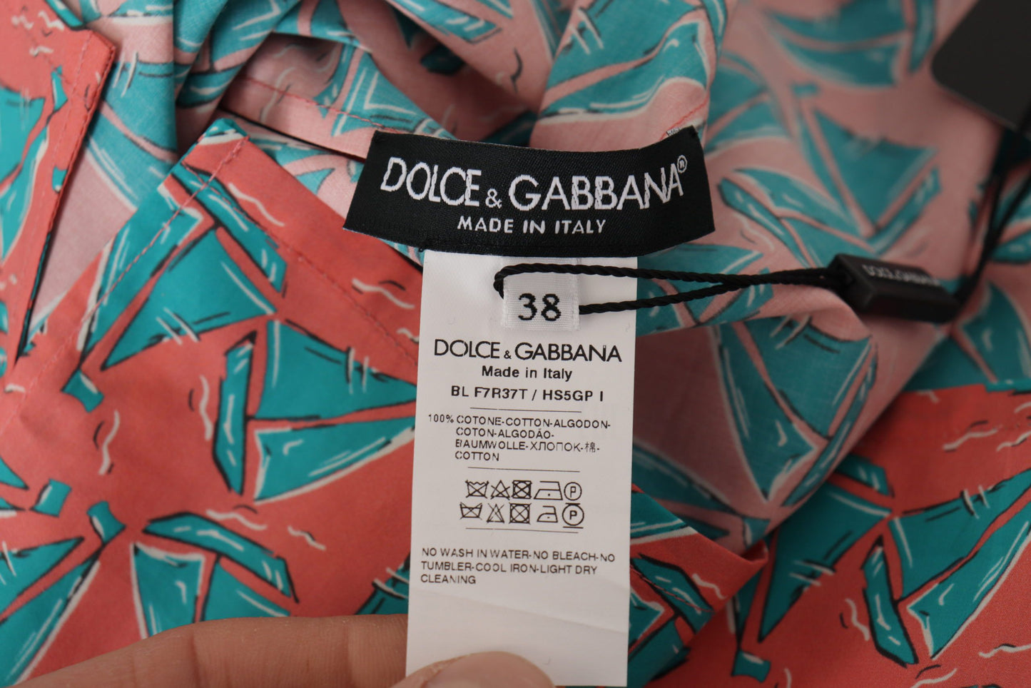 Dolce &amp; Gabbana Chic vaaleanpunainen puuvillapusero, jossa purjeveneprintti