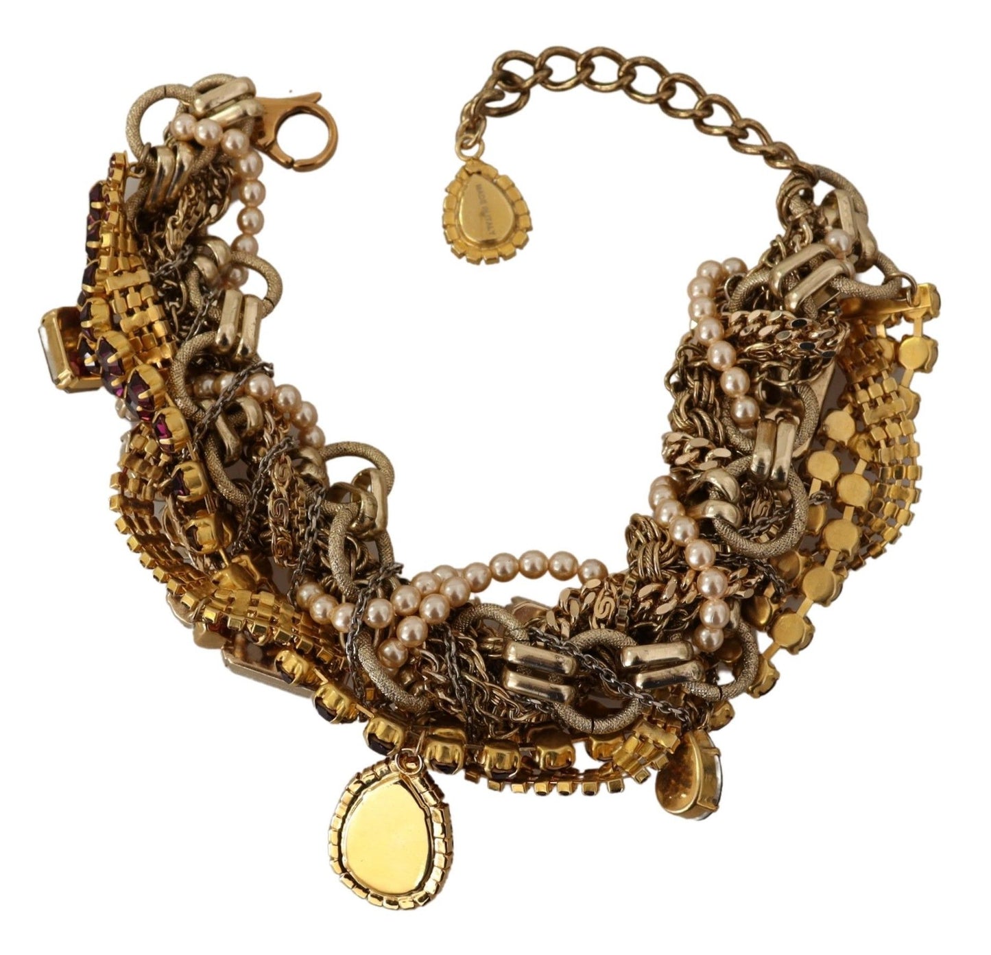 Dolce &amp; Gabbana Gold-colored statement necklace with Sicilian glitter effect