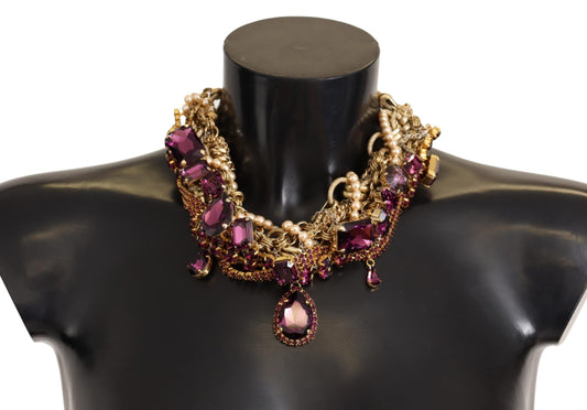 Dolce &amp; Gabbana Gold-colored statement necklace with Sicilian glitter effect