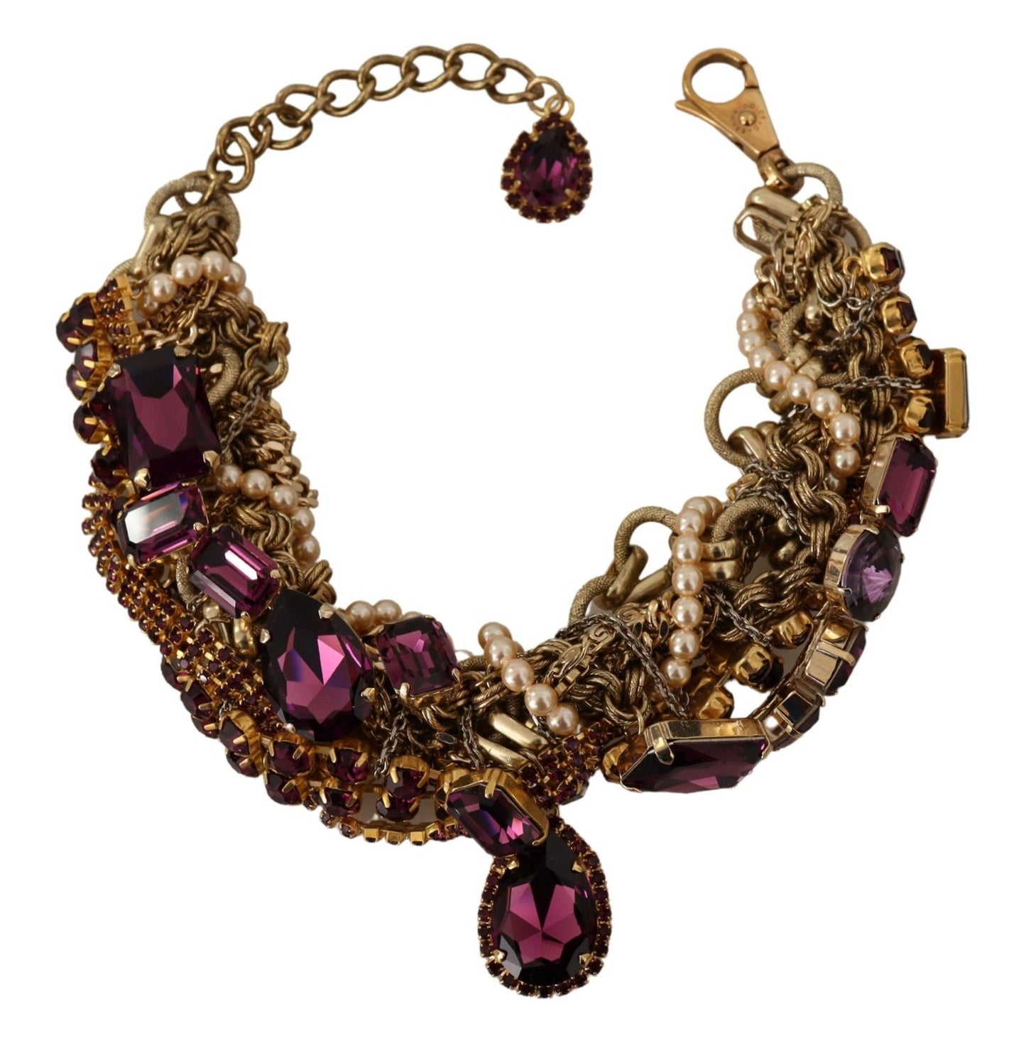 Dolce &amp; Gabbana Gold-colored statement necklace with Sicilian glitter effect