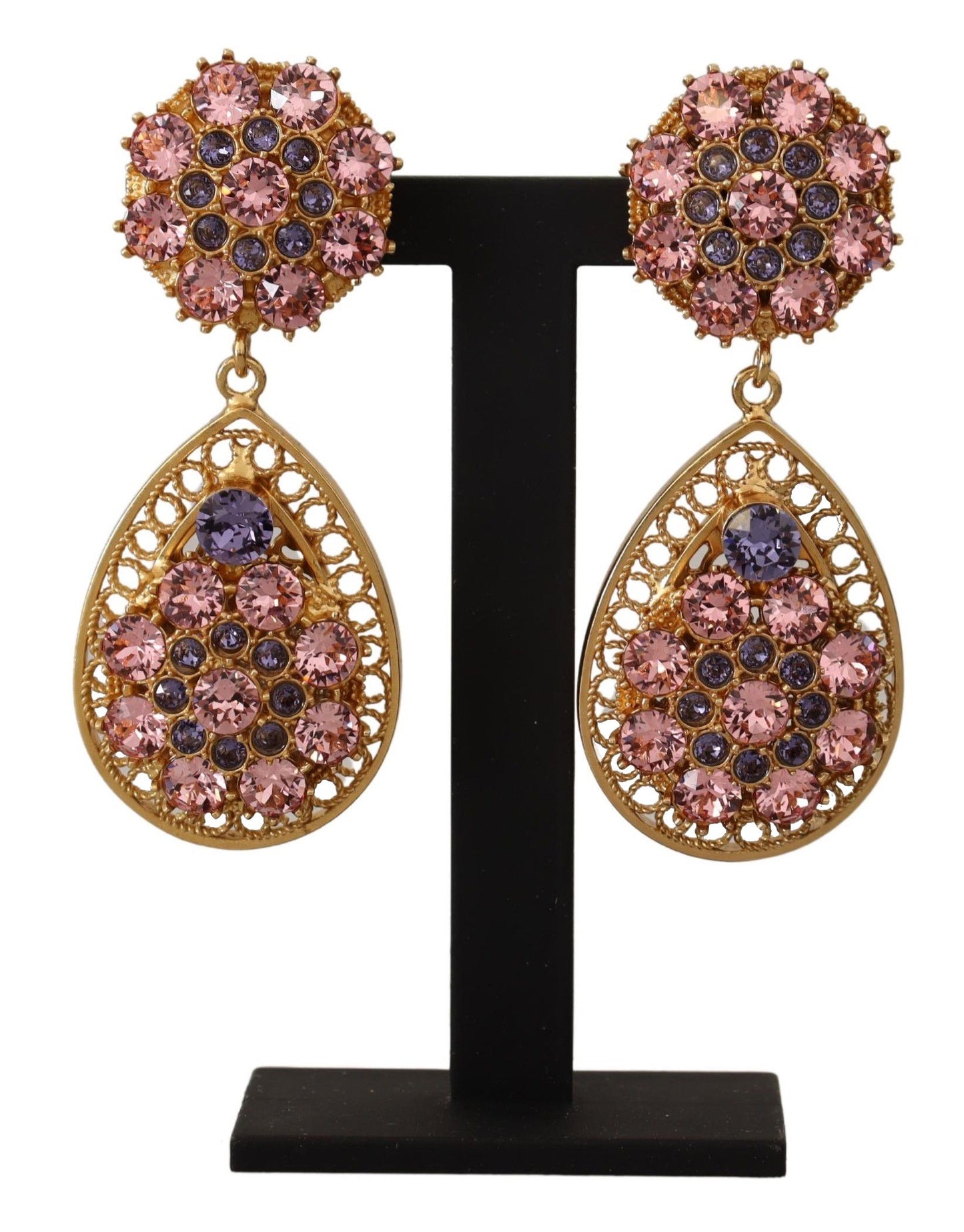 Dolce &amp; Gabbana Baroque Multicolor Crystal Earrings