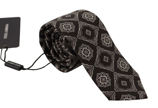 Dolce &amp; Gabbana Elegant Geometric Silk Bow Tie