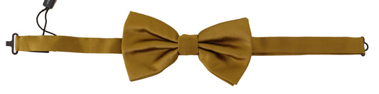 Dolce &amp; Gabbana Elegant mustard silk bow tie