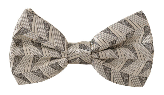 Dolce &amp; Gabbana Elegant Silk Bow Tie Gray