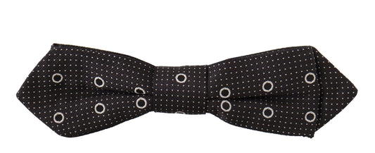 Dolce &amp; Gabbana Polka Dot Silk Bow Tie in Black and White