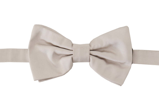 Dolce &amp; Gabbana Exquisite Gray Silk Bow Tie