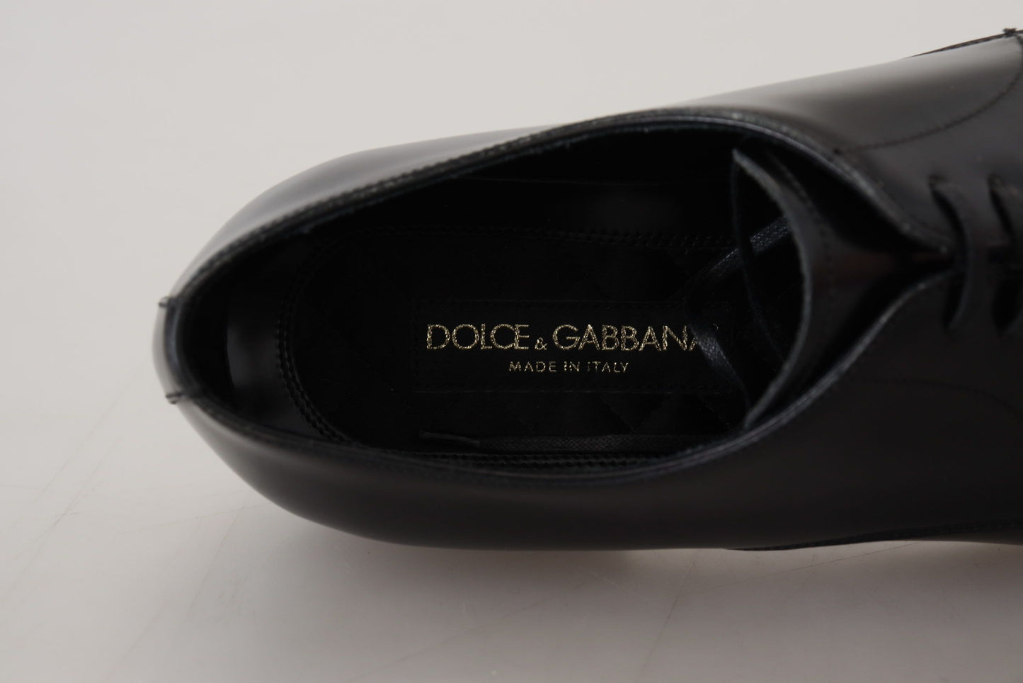 Dolce &amp; Gabbana Elegant Derby -kengät mustaa nahkaa