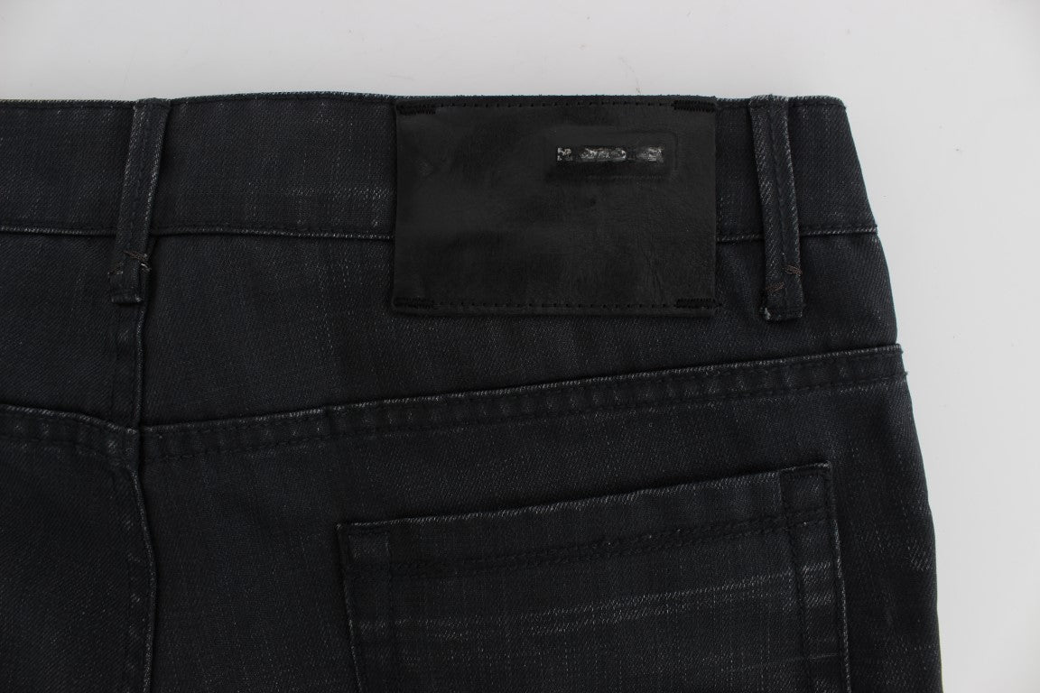 Acht Glatte graue Slim Fit italienische Herrenjeans