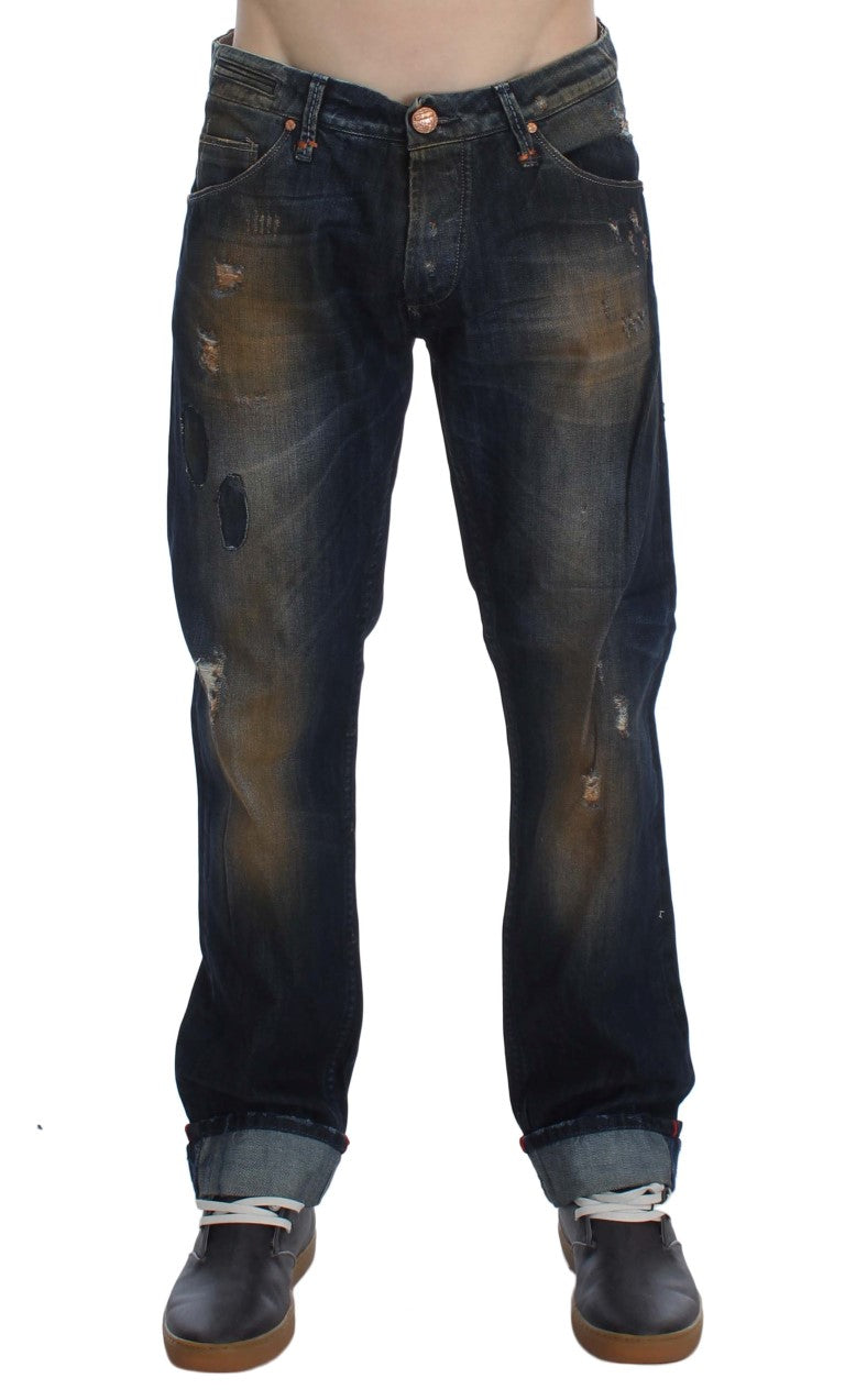 Acht Elegante Straight Fit Denim-Jeans für Männer