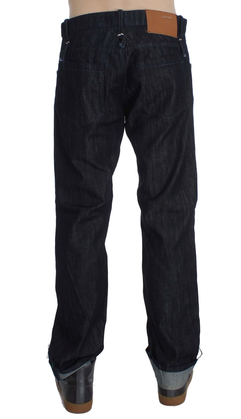 Acht Elegante Straight Fit Blaue Herrenjeans