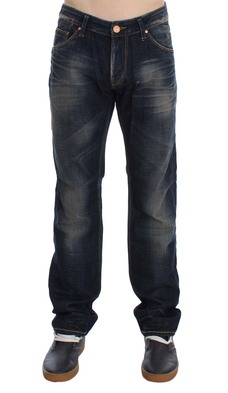 Eight Elegant Straight Fit Men's Jeans with Low Waist