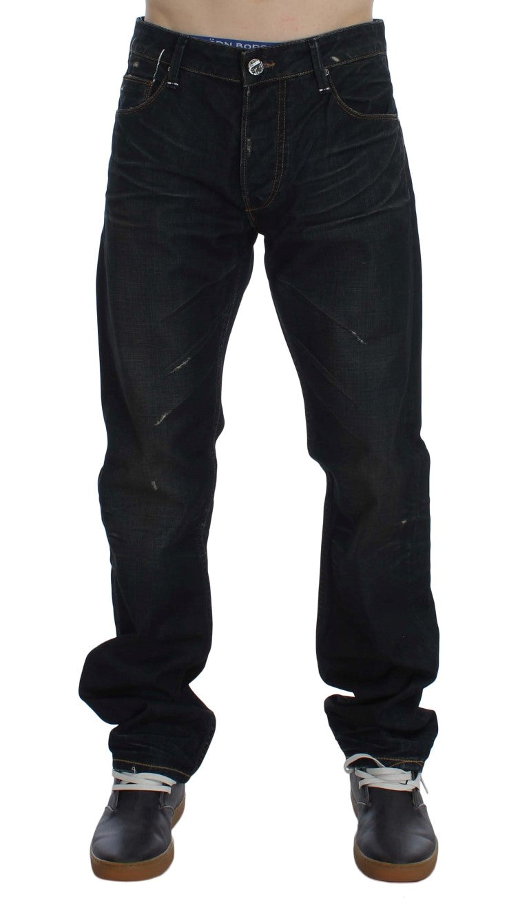 Acht Elegante Straight Fit Jeans in Dunkelblau